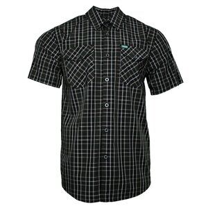 Dixxon Flannel Highlands Green Black Plaid Bamboo Short Sleeve Shirt